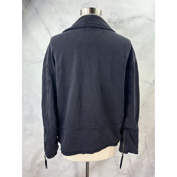 Free People Rebel Knit Moto Jacket XS zipup Black Grunge oversize We The Free - Picture 10 of 16